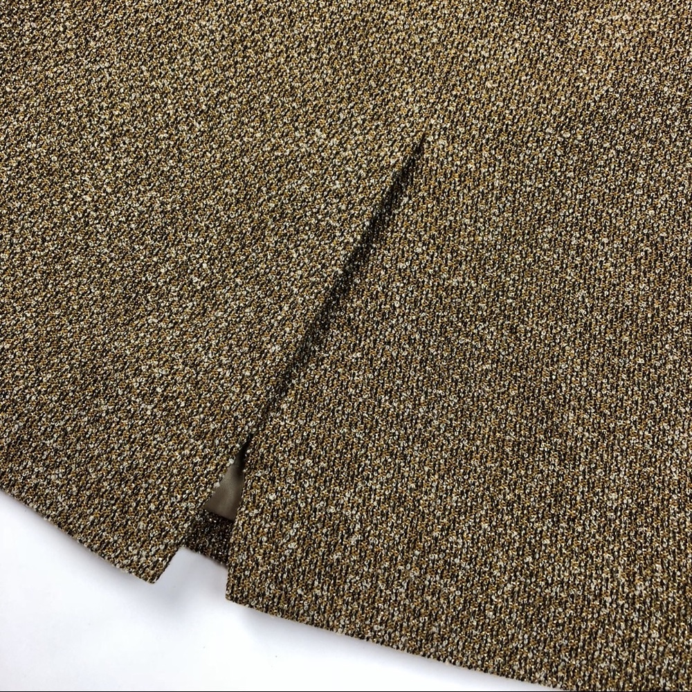 Albert Nipon Gold Knit Wool Blend Pencil Skirt - image 7